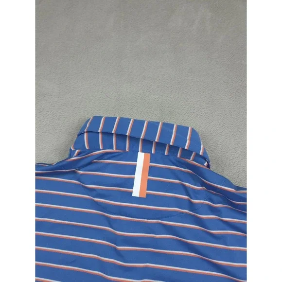 Rhoback Golf Polo Mens Large Striped Blue Short Sleeve - Picture 4 of 6